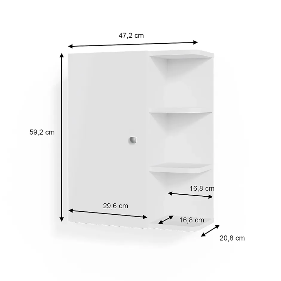 Vicco Armoire murale de salle de bain Blanc 47.2x59.2cm