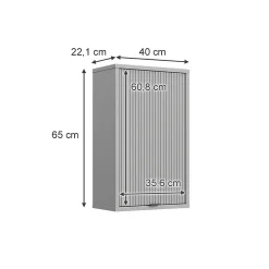 Vicco Armoire murale Gris 40x65cm avec 2 étagères