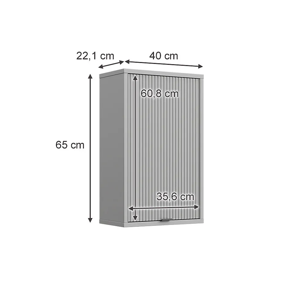 Vicco Armoire murale Gris 40x65cm avec 2 étagères