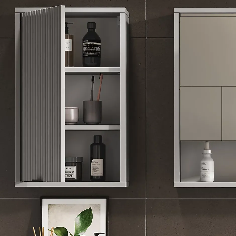 Vicco Armoire murale Gris 40x65cm avec 2 étagères