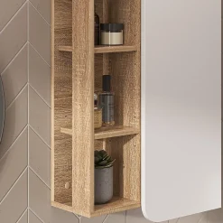 Vicco Armoire murale Sonoma/blanc 50x75cm avec porte et compartiments ouverts* Armoire De Salle De Bains