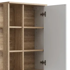 Vicco Armoire murale Sonoma/blanc 50x75cm avec porte et compartiments ouverts* Armoire De Salle De Bains
