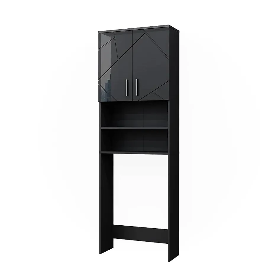 Vicco Armoire pour machine à laver Anthracite Haute brillance 64x190.5cm* Meuble Wc