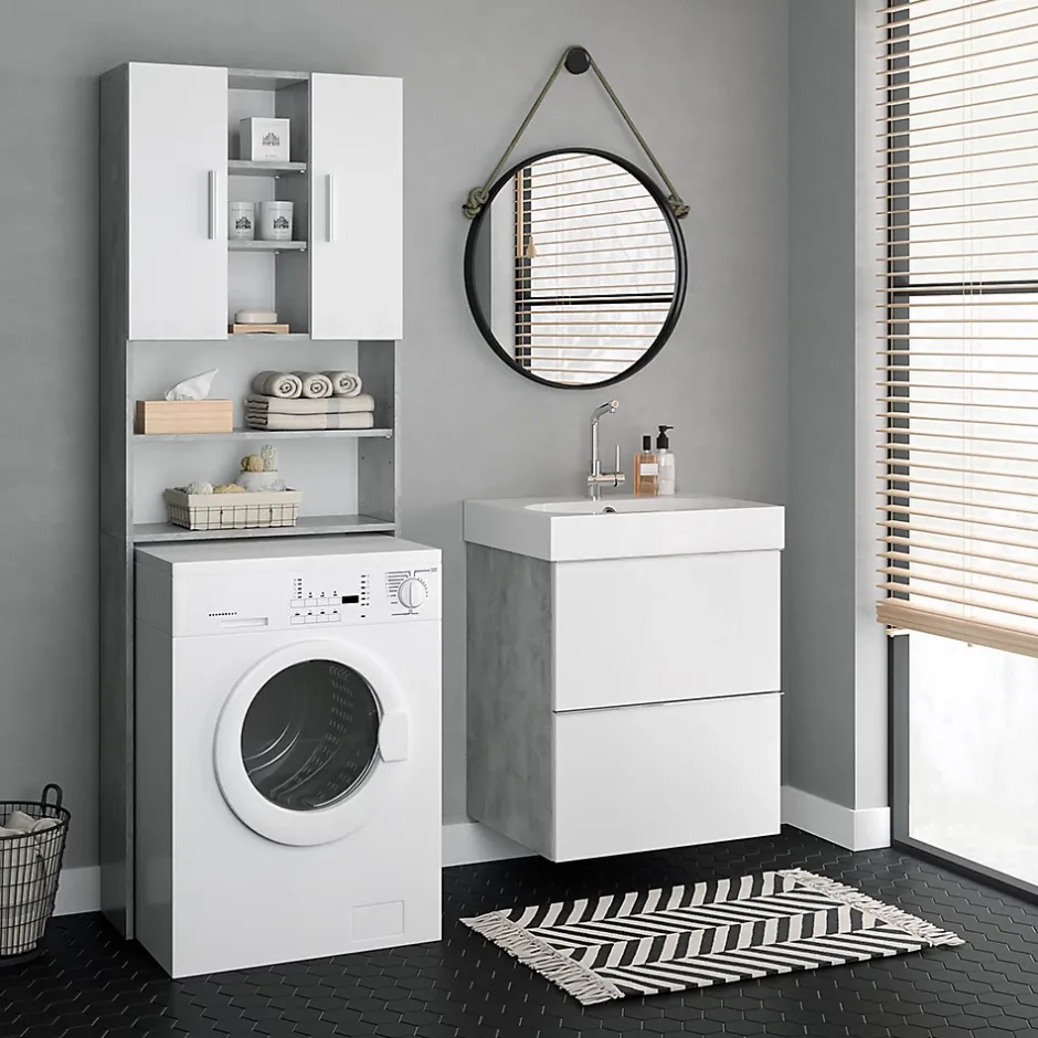 Vicco Armoire pour machine à laver Béton 64x190cm* Meuble Wc