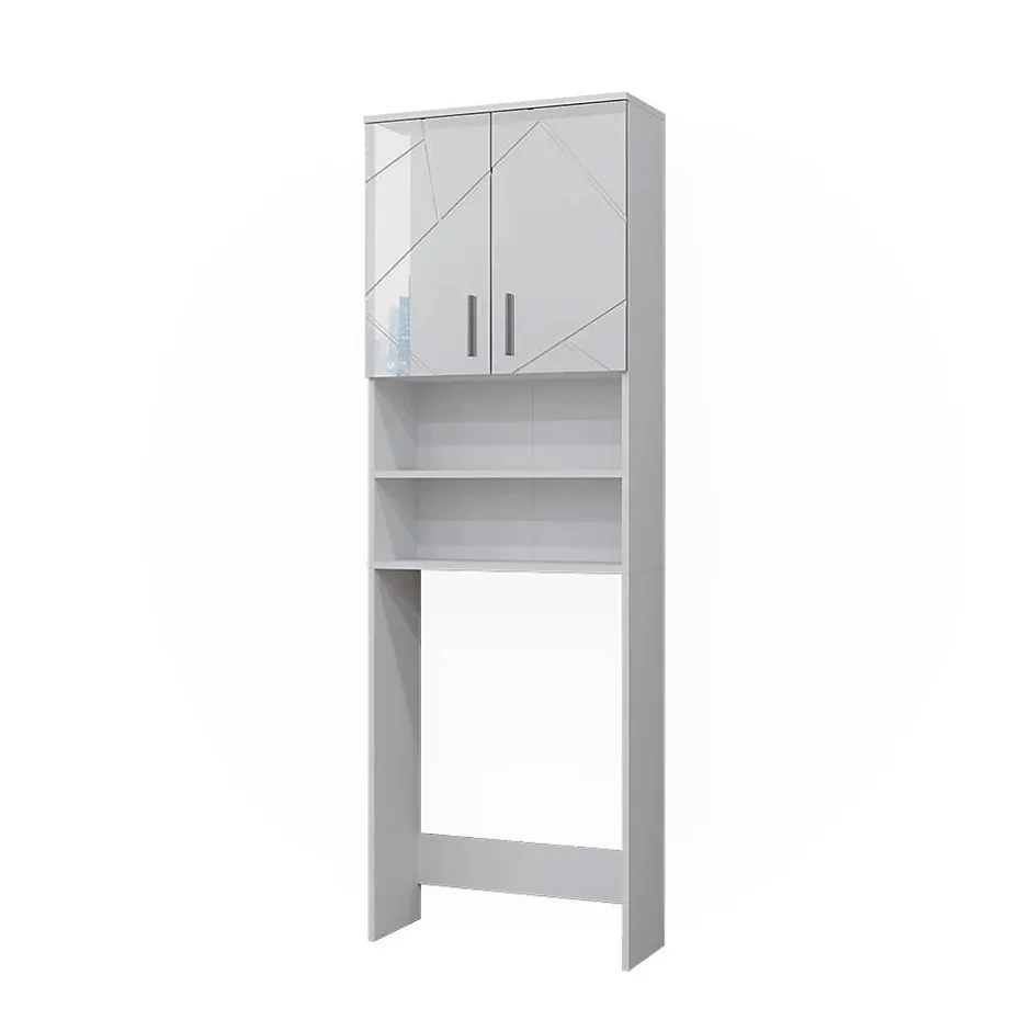 Vicco Armoire pour machine à laver Blanc Haute brillance 64x190.5cm* Meuble Wc