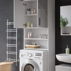 Vicco Armoire pour machine à laver Blanc Haute brillance 64x190.5cm* Meuble Wc