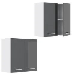 Vicco Armoire suspendue universelle Anthracite Haute brillance 60x60cm avec portes* Armoire De Salle De Bains