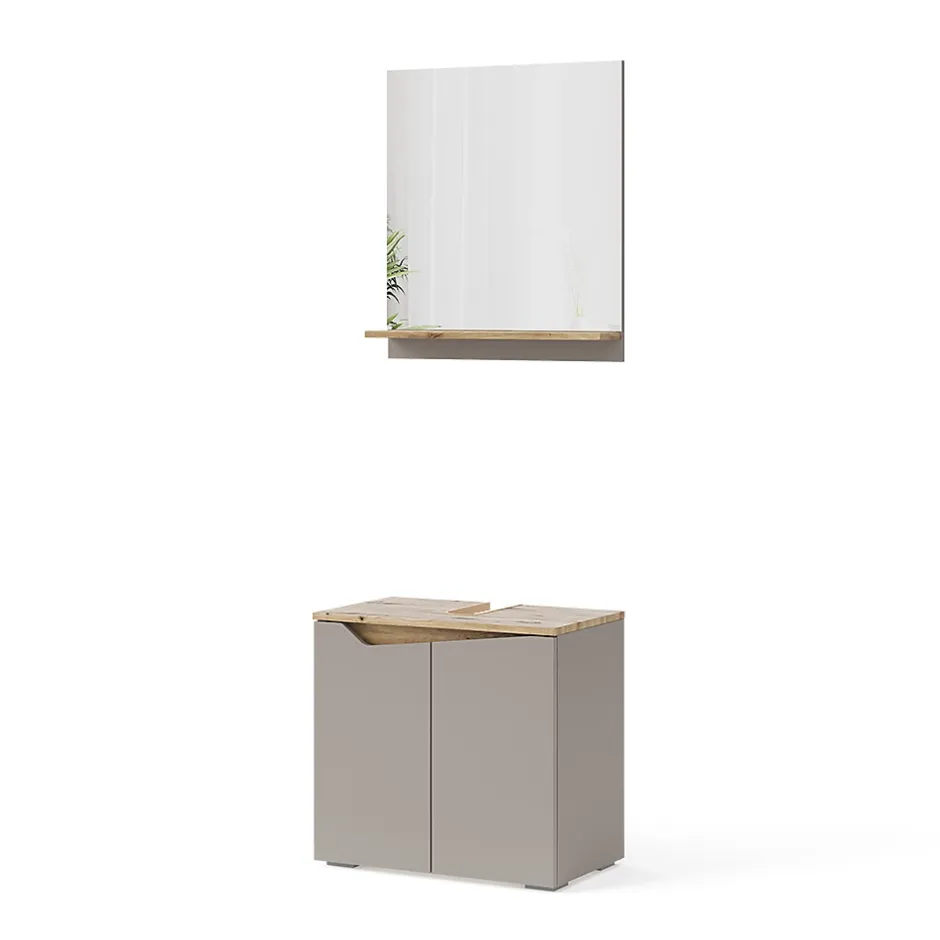Vicco Combinaison de meubles de salle de bain Grège 2 pièces* Ensemble Meuble De Salle De Bains