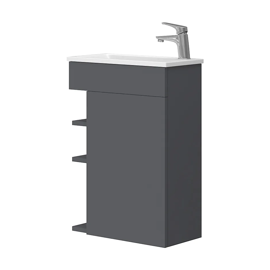 Vicco Ensemble de meubles de salle de bain Anthracite 2 parties, avec lavabo