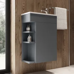 Vicco Ensemble de meubles de salle de bain Anthracite 2 parties, avec lavabo