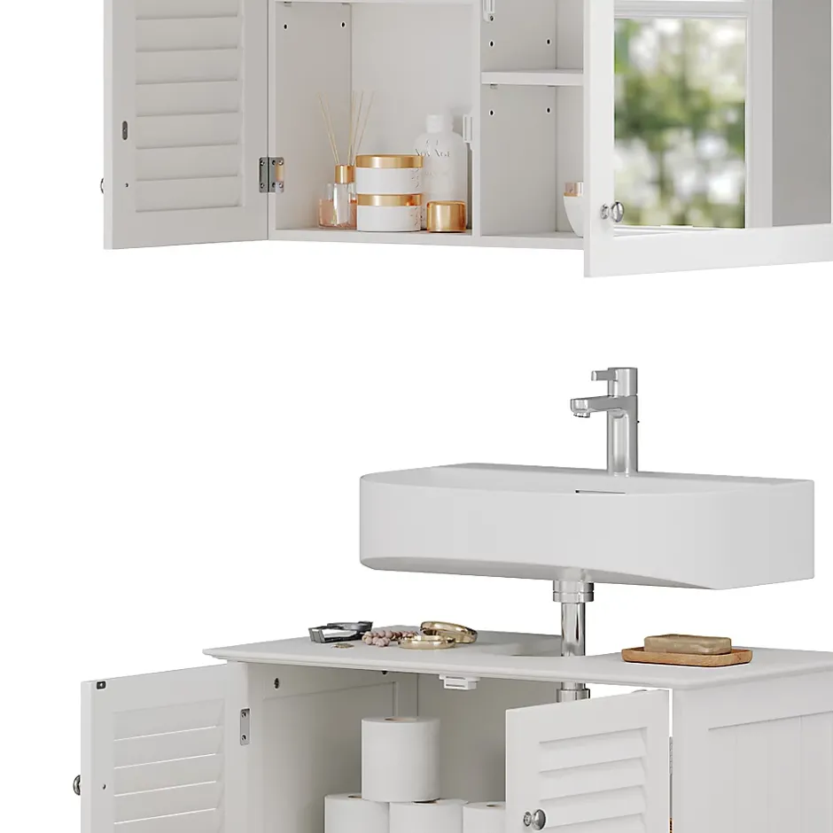 Vicco Ensemble de meubles de salle de bain Blanc 2 parties* Ensemble Meuble De Salle De Bains
