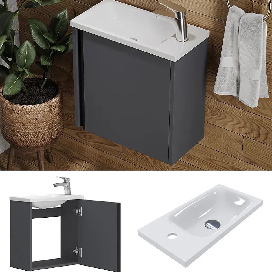 Vicco Ensemble de meubles de salle de bain Anthracite 2 parties* Lave-Mains