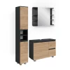 Vicco Ensemble de meubles de salle de bain Gris 3 parties
