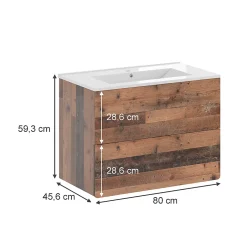 Vicco Ensemble de meubles de salle de bains Oldstyle 2 pièces