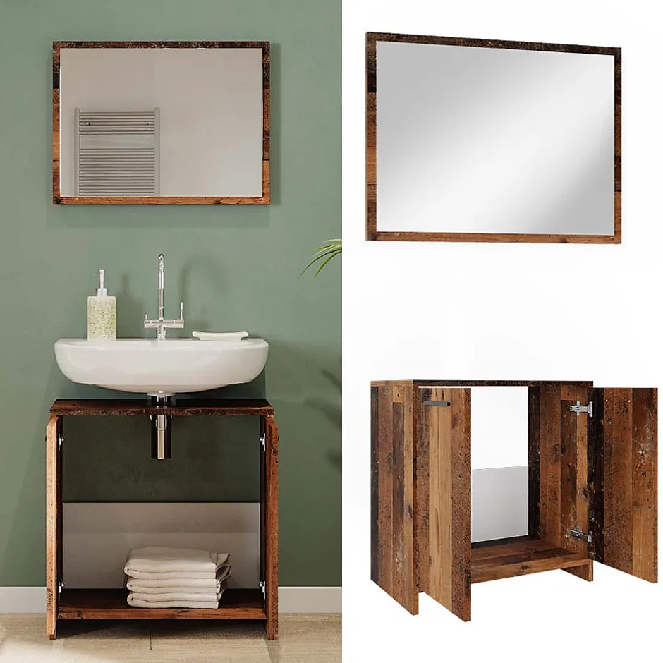 Vicco Ensemble de meubles de salle de bain Chêne rustique 2 pièces* Ensemble Meuble De Salle De Bains
