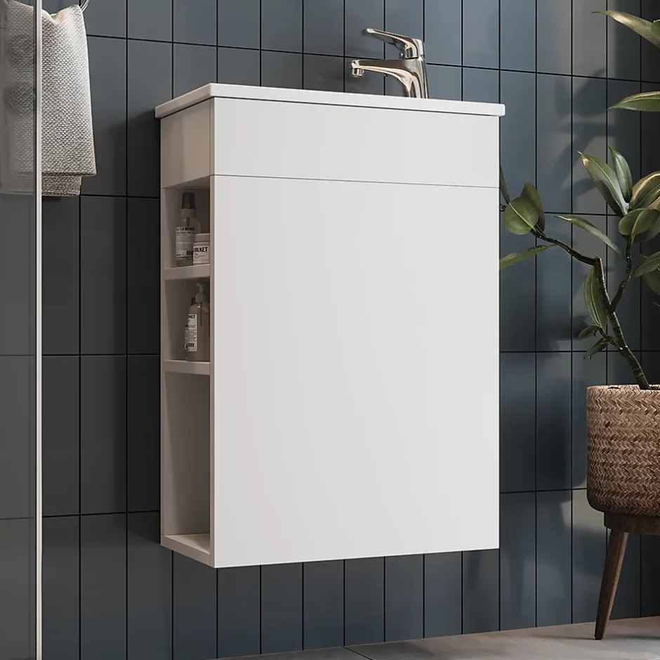 Vicco Ensemble de meubles de salle de bain Blanc 2 parties, avec lavabo* Lave-Mains
