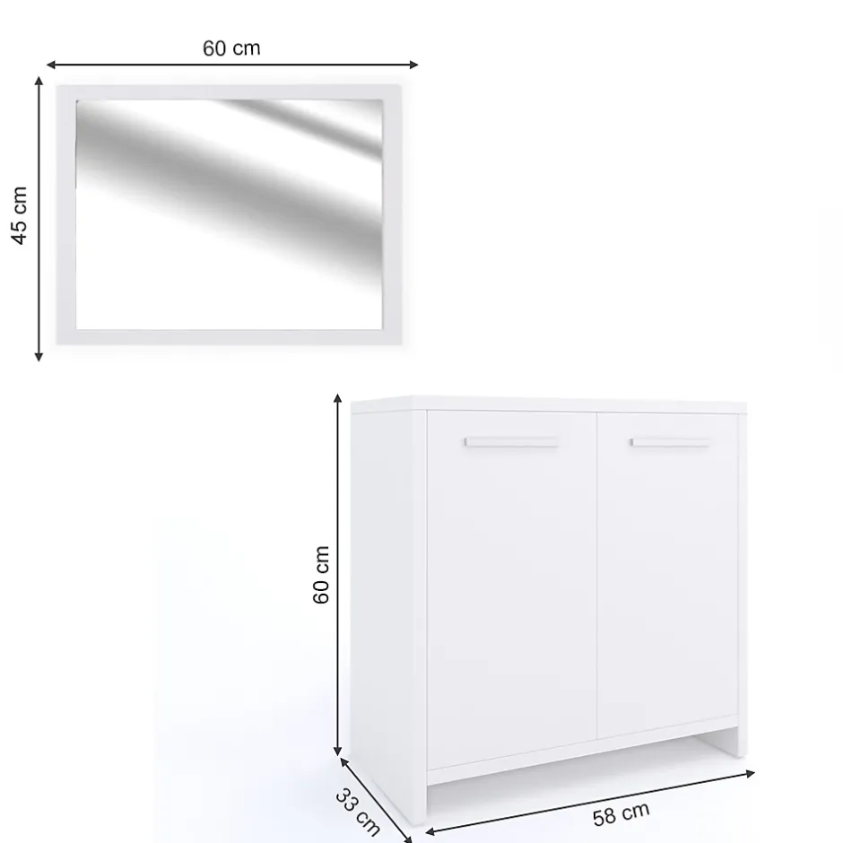 Vicco Ensemble de meubles de salle de bain Blanc 2 parties* Ensemble Meuble De Salle De Bains