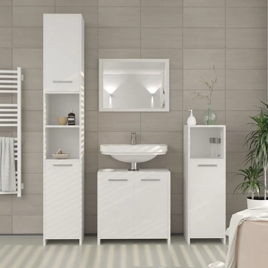 Vicco Ensemble de meubles de salle de bain Blanc 2 parties* Ensemble Meuble De Salle De Bains