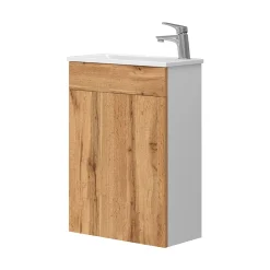 Vicco Ensemble de meubles de salle de bain Chêne de force doré 2 parties, avec lavabo* Lave-Mains