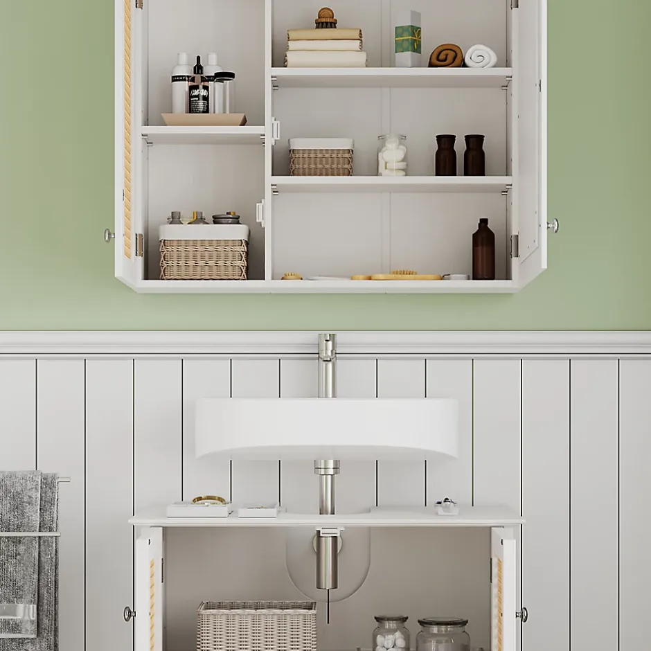Vicco Ensemble de meubles de salle de bain Blanc 2 pièces* Ensemble Meuble De Salle De Bains