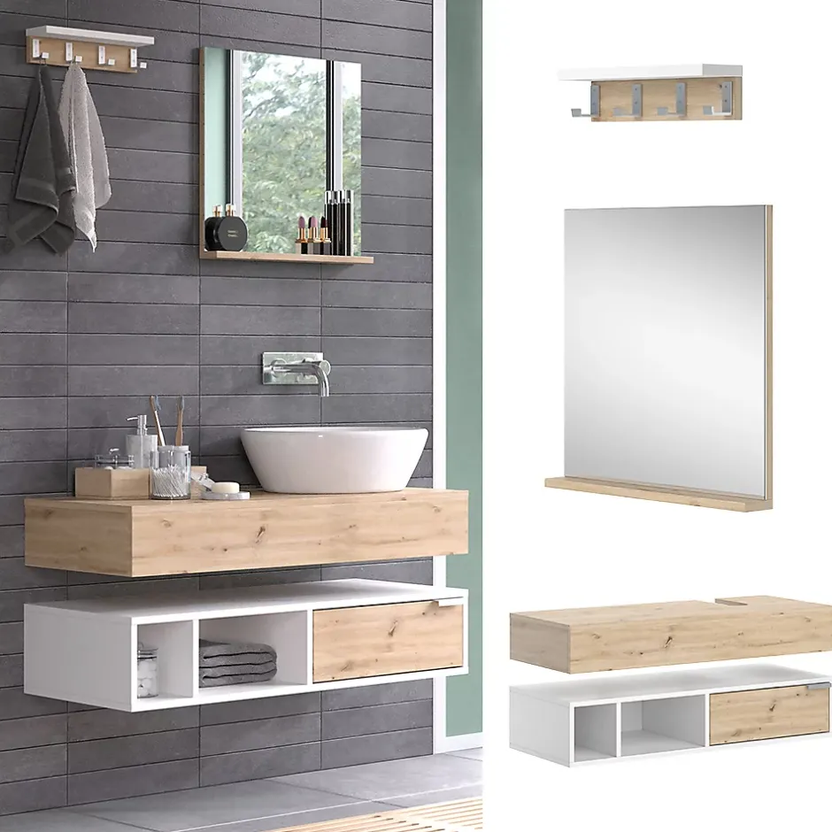 Vicco Ensemble de meubles de salle de bain Blanc 4 parties