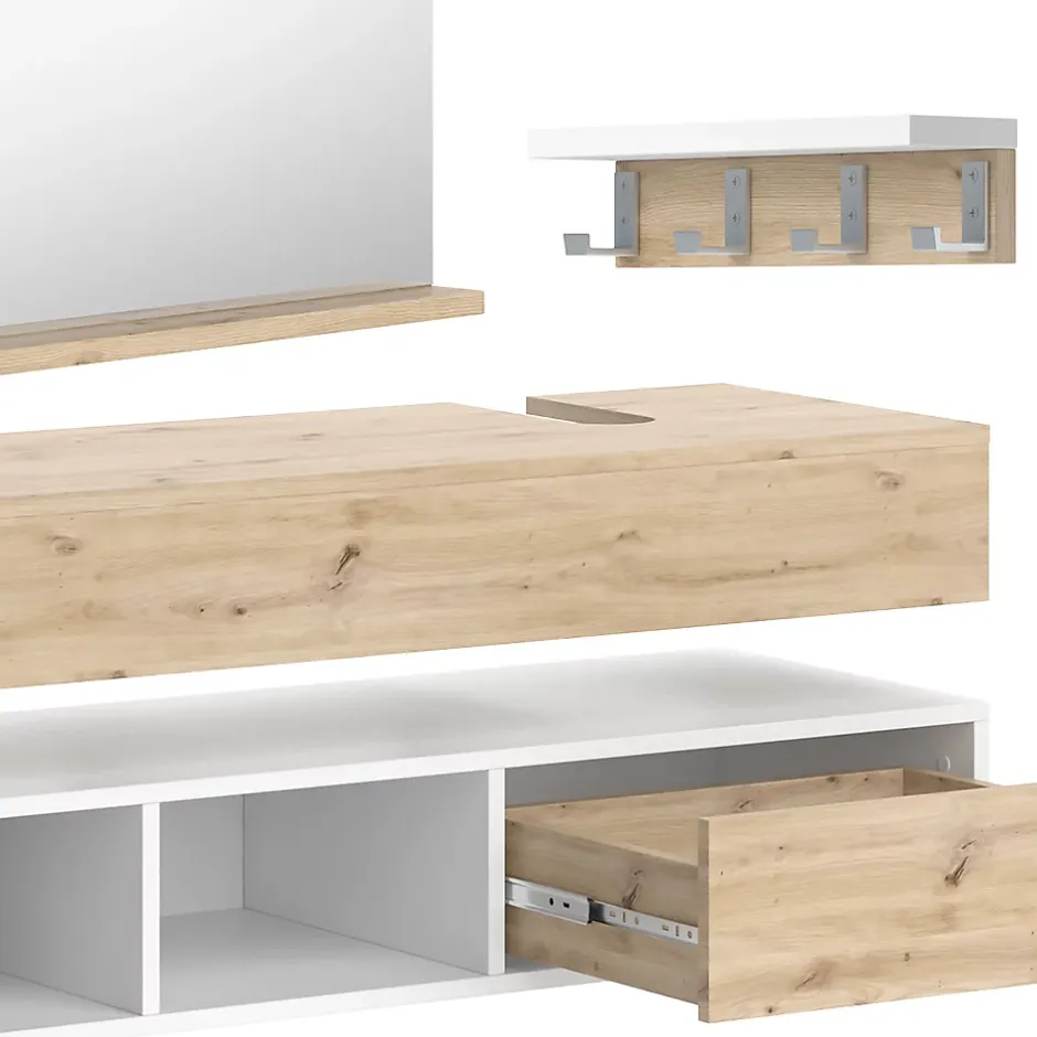 Vicco Ensemble de meubles de salle de bain Blanc 4 parties