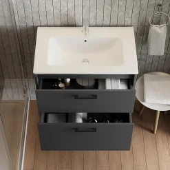 Vicco Ensemble de meubles de salle de bains Anthracite 61x61.5cm avec lavabo