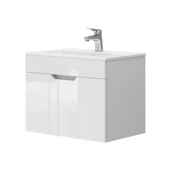 Vicco Ensemble meubles bain Blanc 2 pièces, armoire basse 60 cm