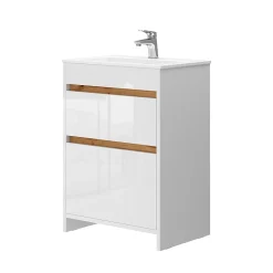 Vicco Ensemble meubles bain Blanc 2 pièces, armoire basse 60 cm* Lave-Mains