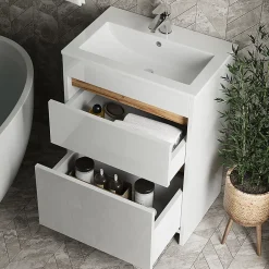 Vicco Ensemble meubles bain Blanc 2 pièces, armoire basse 60 cm* Lave-Mains
