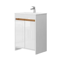 Vicco Ensemble meubles bain Blanc 2 pièces, armoire basse 60 cm* Lave-Mains