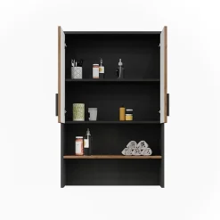 Vicco Meuble bain Anthracite/Artisan 68x103.5cm avec 2 portes* Meuble Wc