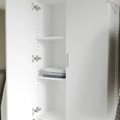 Vicco Meuble de machine à laver Blanc 64x190cm avec 2 portes longues* Meuble Wc