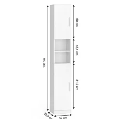 Vicco Meuble de rangement de salle de bain Blanc 32x190cm* Colonne De Salle De Bains