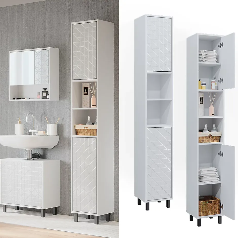 Vicco Meuble de rangement de salle de bain Blanc 30x190.3cm* Colonne De Salle De Bains