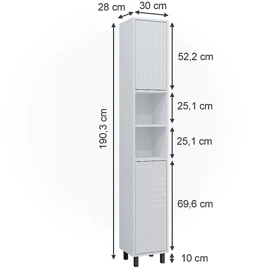 Vicco Meuble de rangement de salle de bain Blanc 30x190.3cm* Colonne De Salle De Bains