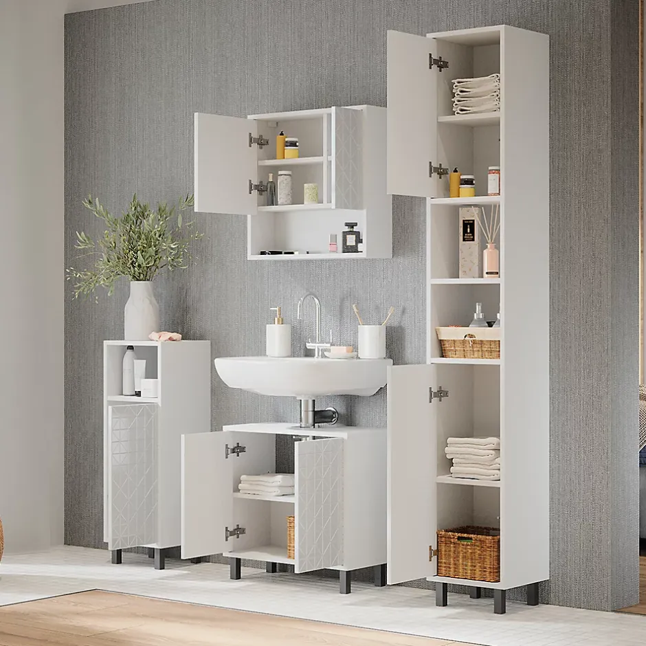Vicco Meuble de rangement de salle de bain Blanc 30x190.3cm* Colonne De Salle De Bains