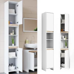 Vicco Meuble de rangement de salle de bain Blanc/Sonoma 30x190cm* Colonne De Salle De Bains
