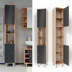 Vicco Meuble de rangement de salle de bain Chêne 30x190cm* Colonne De Salle De Bains