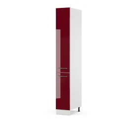 Vicco Meuble de rangement de salle de bain Rouge bordeaux Haute brillance 30x206.8cm
