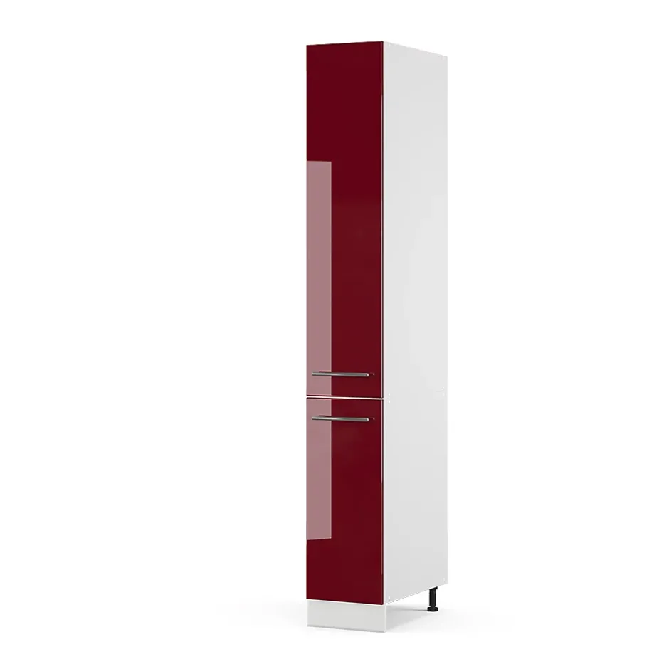 Vicco Meuble de rangement de salle de bain Rouge bordeaux Haute brillance 30x206.8cm