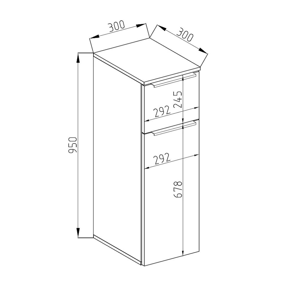 Vicco Meuble de rangement de salle de bain Blanc Haute brillance 30x95cm* Armoire De Salle De Bains