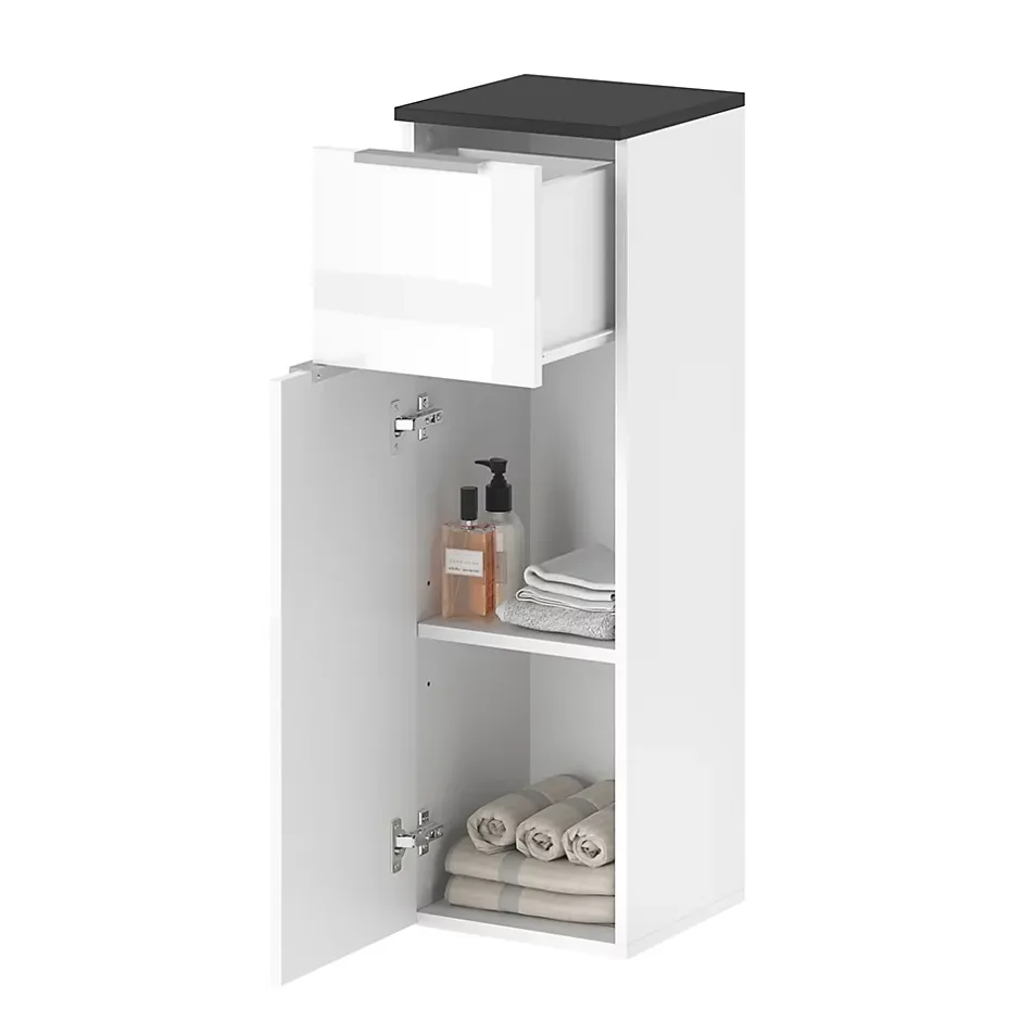 Vicco Meuble de rangement de salle de bain Blanc Haute brillance 30x95cm* Armoire De Salle De Bains