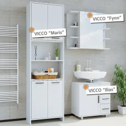 Vicco Meuble de rangement de salle de bain Blanc 56.1x190cm* Colonne De Salle De Bains