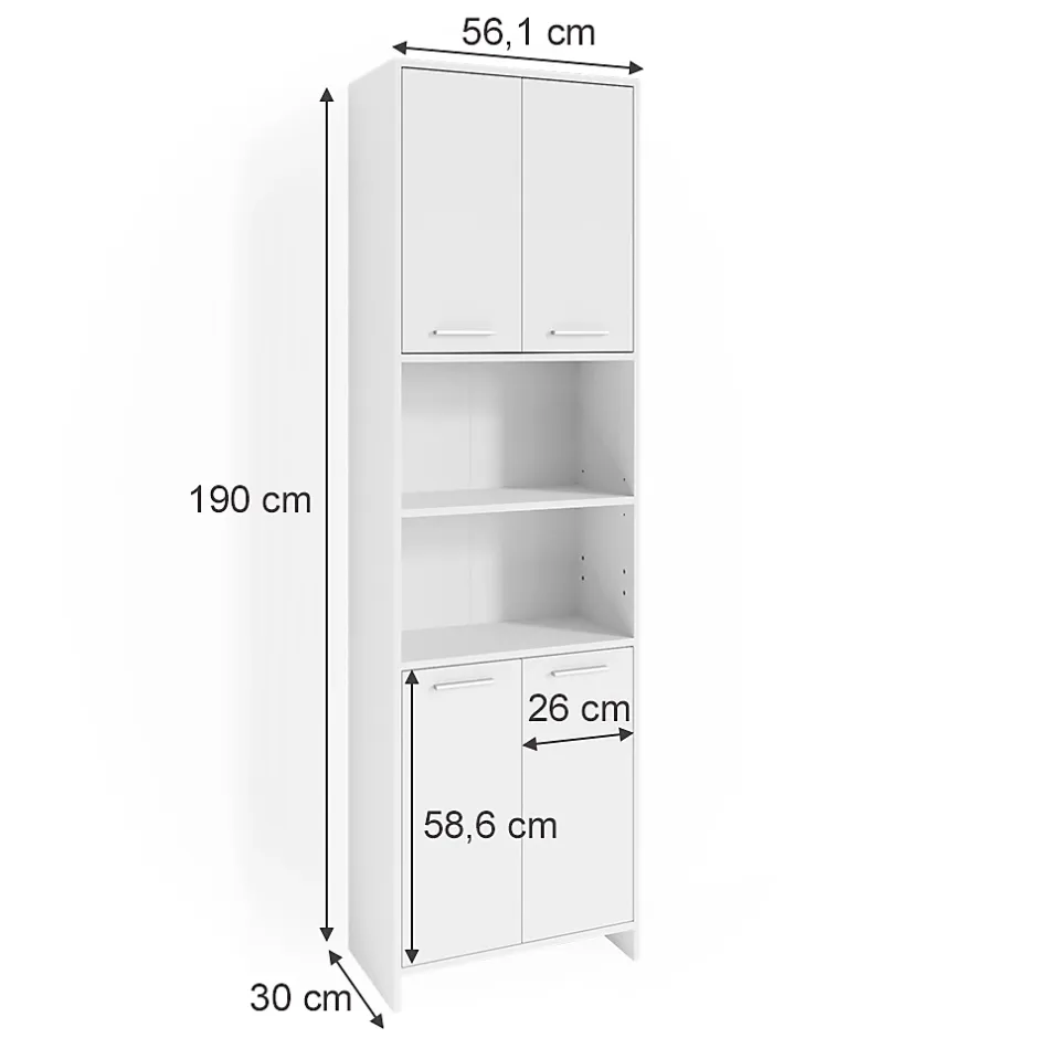 Vicco Meuble de rangement de salle de bain Blanc 56.1x190cm* Colonne De Salle De Bains