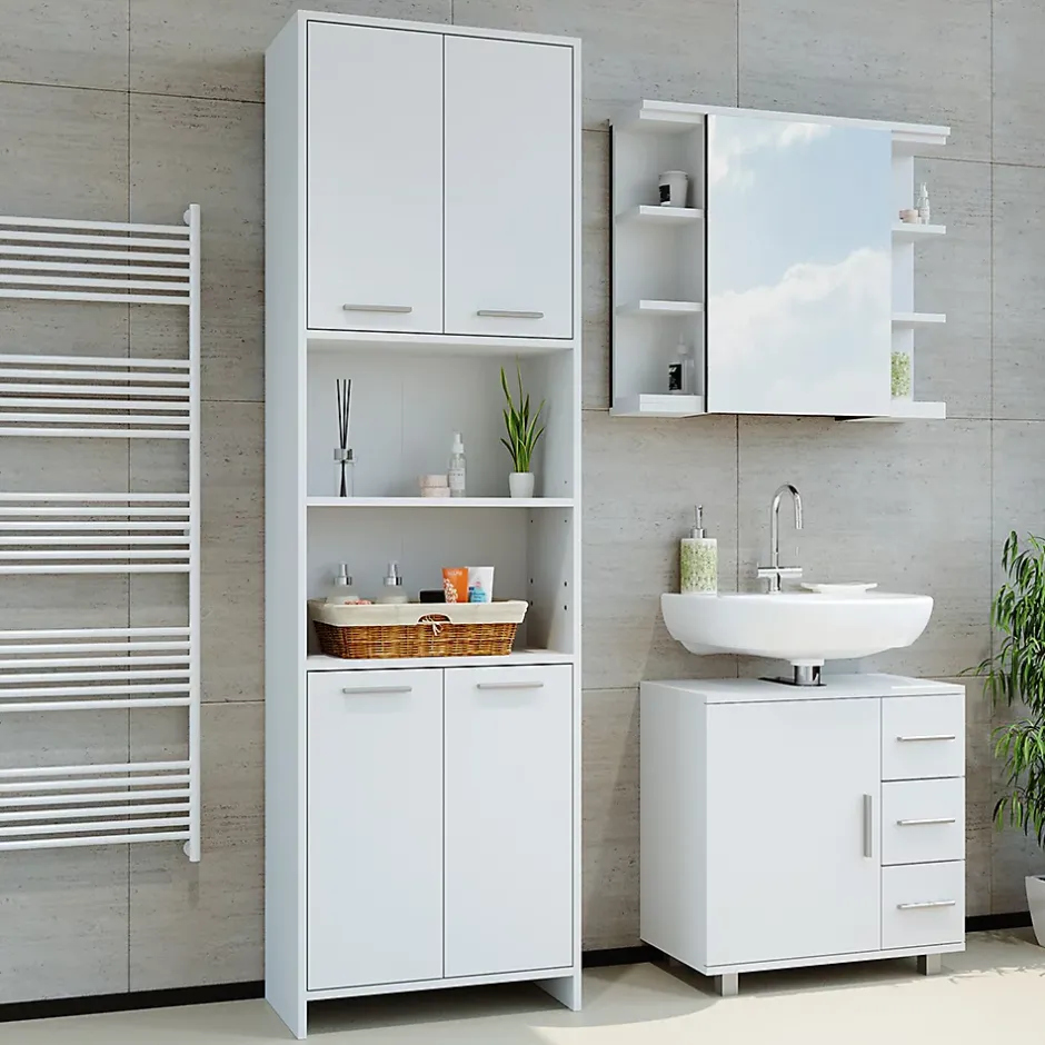 Vicco Meuble de rangement de salle de bain Blanc 56.1x190cm* Colonne De Salle De Bains