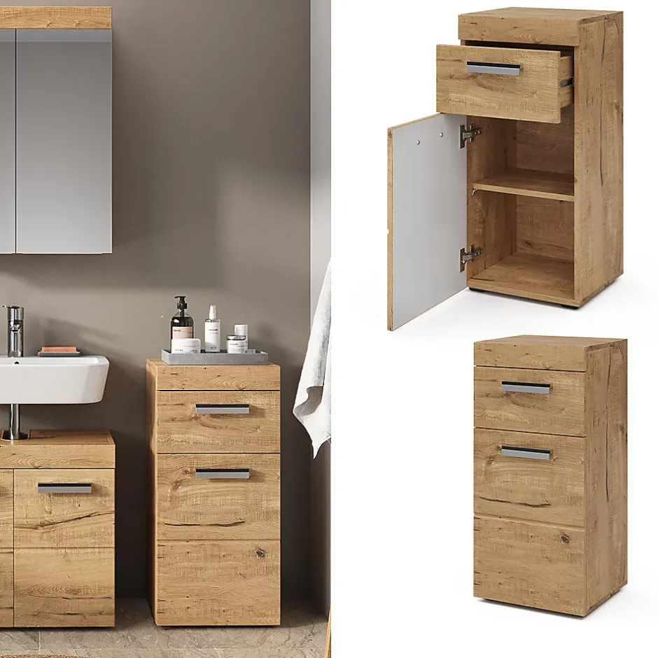 Vicco Meuble de rangement de salle de bain Chêne Wotan 37x79cm