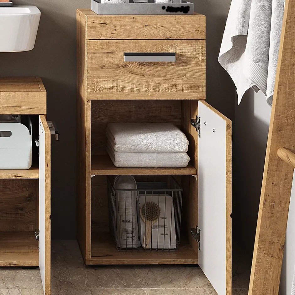Vicco Meuble de rangement de salle de bain Chêne Wotan 37x79cm
