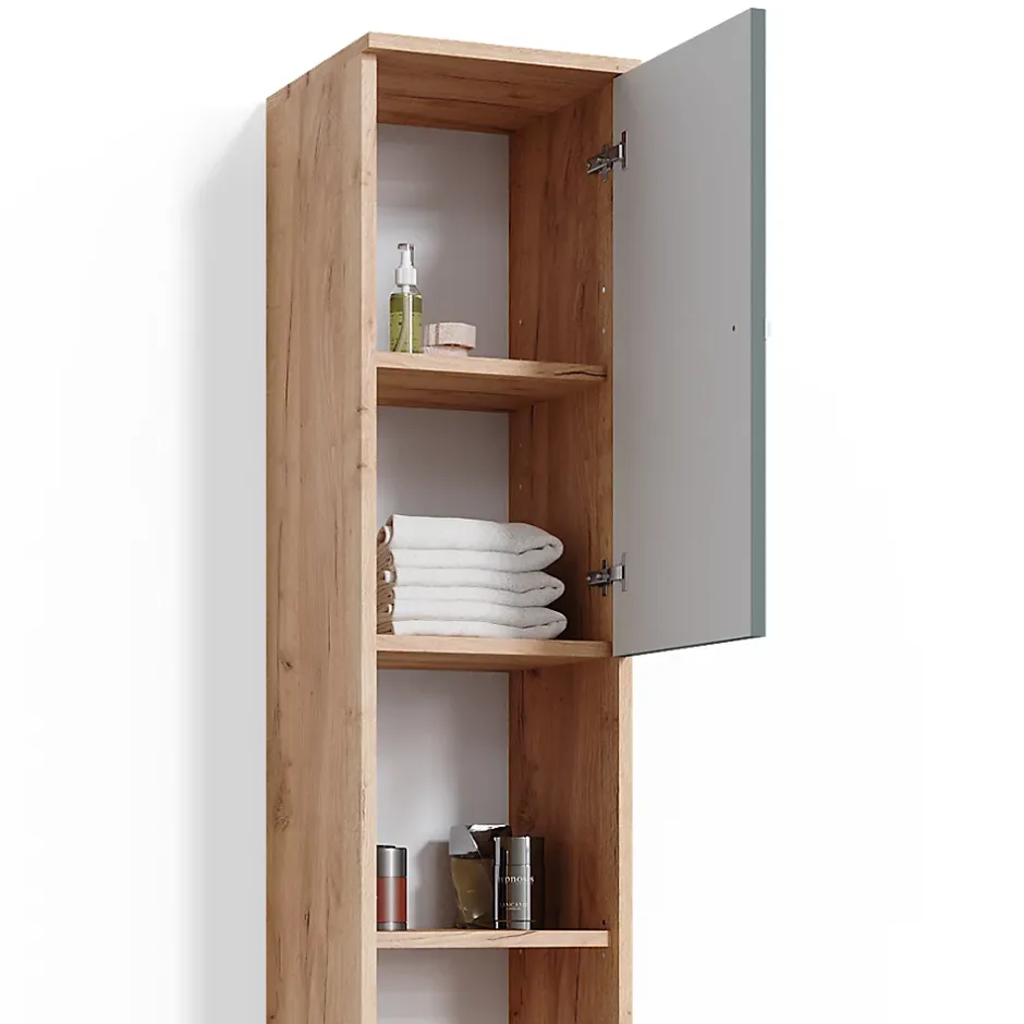 Vicco Meuble de rangement de salle de bain Chêne de force doré 30x190cm* Colonne De Salle De Bains