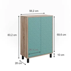 Vicco Meuble de rangement de salle de bain Vert menthe 56.2x83.2cm* Armoire De Salle De Bains